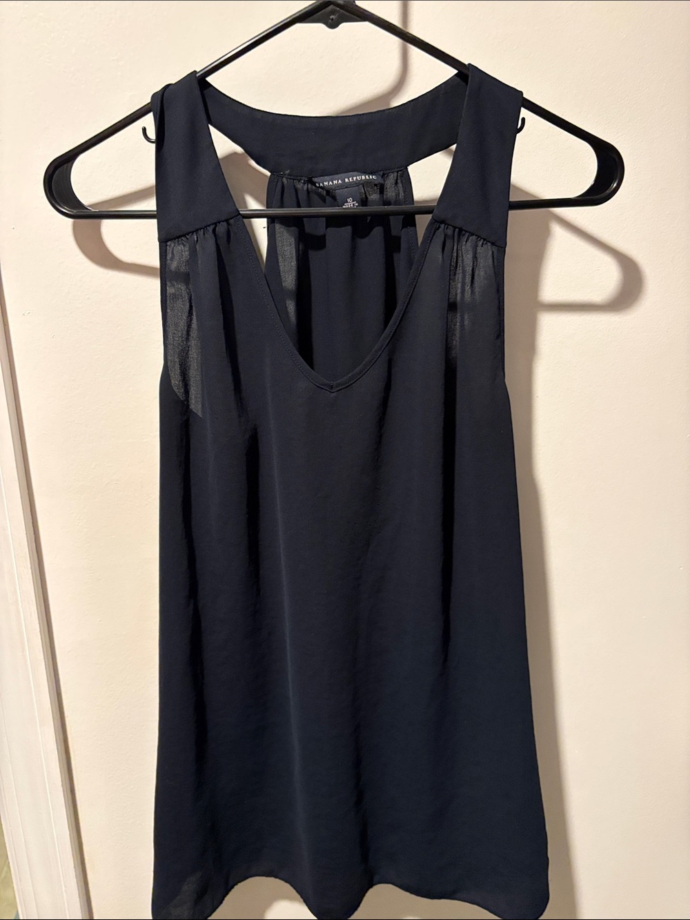 Banana Republic Navy Sleeveless V-Neck Tank